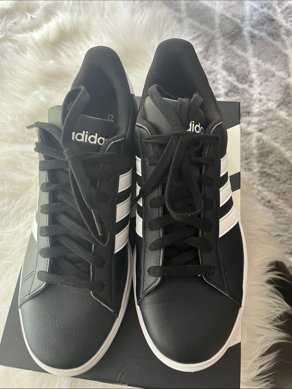 adidas Men’s Black & White Low-Top Sneakers